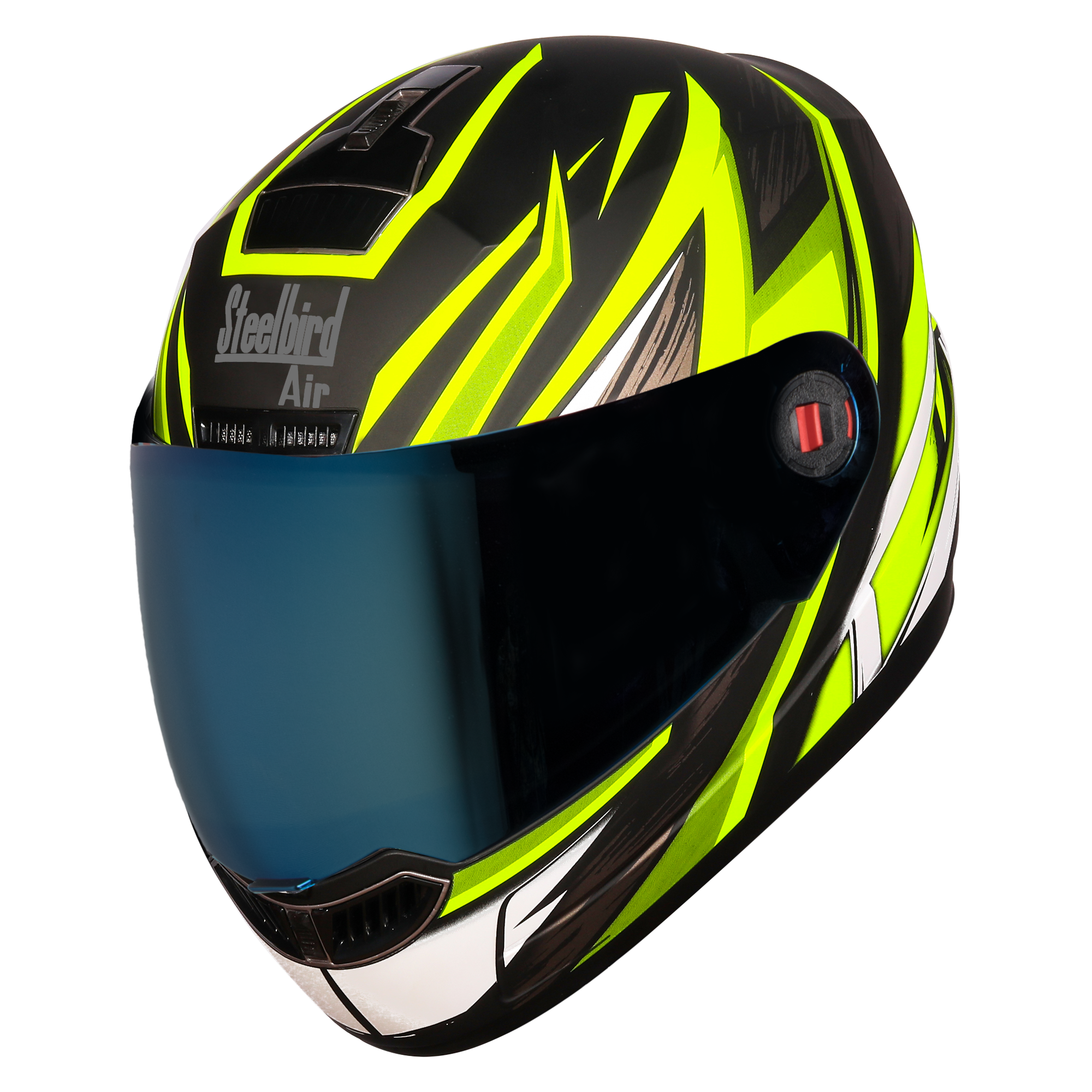 SBA-1 THRYL Mat Black With Neon Yellow ( Fitted With Clear Visor Extra Blue Chrome Visor Free)